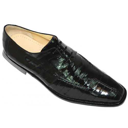 Belvedere "Enso" Black All-Over Genuine Eel Shoes